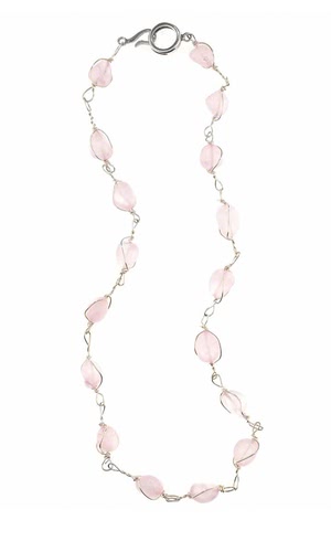 Jewelry Design - Single-Strand Necklace with Rose Quartz Gemstone Beads