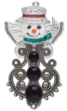 Snowman with Buttons and Wings