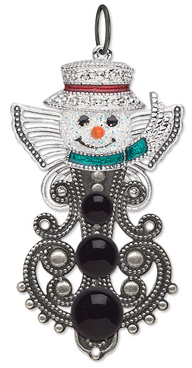 Snowman with Buttons, Wings and Loop Lock