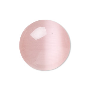 Cabochon, cat&#39;s eye glass (fiber optic glass), pink, 8mm calibrated round, quality grade. Sold per pkg of 10.