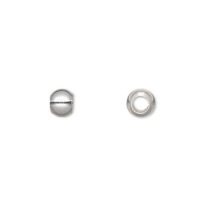 Bead, sterling silver, 6mm round. Sold per pkg of 2.