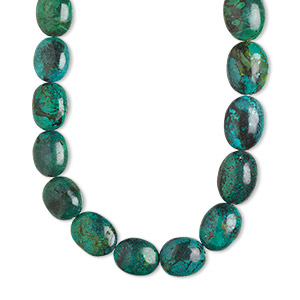 Bead, turquoise (dyed / stabilized), blue-green, medium to extra-large graduated nugget, Mohs hardness 5 to 6. Sold per 15-1/2&quot; to 16&quot; strand.