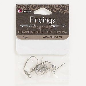 Earring mix, silver-finished steel / stainless steel / plastic, clear, mixed sizes. Sold per pkg of 2 pairs.