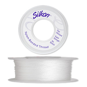 Thread, Silkon&reg;, bonded nylon, medium-weight #2, white. Sold per 100-yard spool.