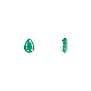 Gem, emerald (oiled), 7x5mm faceted pear, A grade, Mohs hardness 7-1/2 to 8. Sold individually.