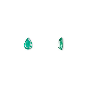 Gem, emerald (oiled), 6x4mm faceted pear, A grade, Mohs hardness 7-1/2 to 8. Sold individually.