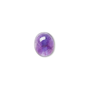 Cabochon, amethyst (natural), 12x10mm calibrated oval, B grade, Mohs hardness 7. Sold per pkg of 2.