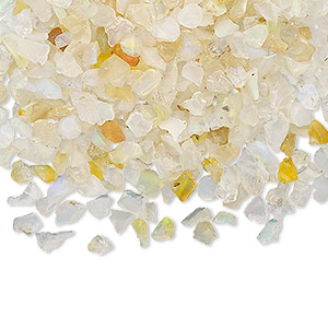 Inlay chip, Ethiopian opal (natural), mini undrilled chip, Mohs hardness 5 to 6-1/2. Mini chips range in size from approximately 1mm to 9mm. Sold per 10-gram pkg.