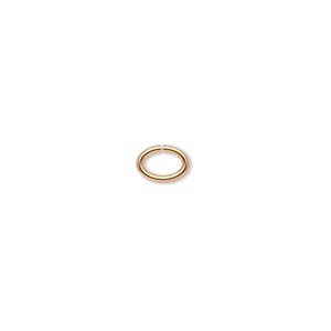 Jump ring, gold-plated brass, 7x5mm oval, 5.5x3.2mm inside diameter, 18 gauge. Sold per pkg of 100.