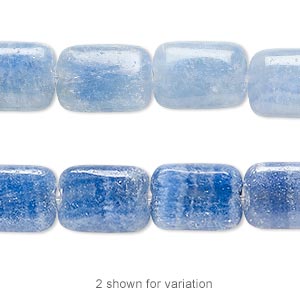 Bead, Italian &quot;onyx&quot; (onyx marble) (dyed), blue, 14x10mm flat rectangle, B grade, Mohs hardness 3. Sold per 15-1/2&quot; to 16&quot; strand.