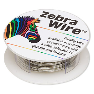 Wire, Zebra Wire&#153;, copper, silver color, round, 22 gauge. Sold per 15-yard spool.