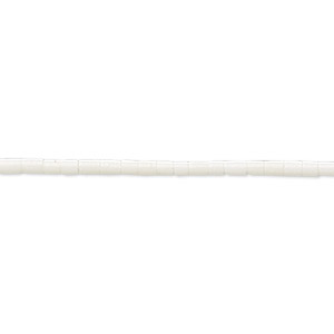 Bead, white &quot;jasper&quot; (imitation) (plastic), opaque, 2-3mm heishi. Sold per 22-inch strand.