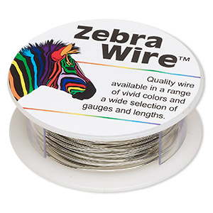 Wire, Zebra Wire&#153;, copper, silver color, round, 20 gauge. Sold per 15-yard spool.
