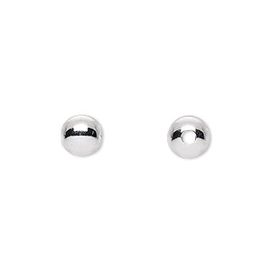Bead, sterling silver, 7mm seamless round. Sold per pkg of 50.