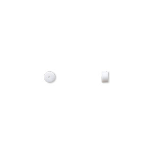 Earnut, PVC plastic, white, 1mm-3x2mm safety nut. Sold per pkg of 50 pairs.