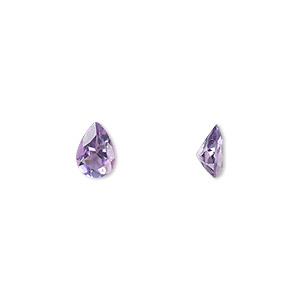 Gem, amethyst (natural), light to medium, 7x5mm faceted pear, A grade, Mohs hardness 7. Sold individually.