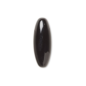 Cabochon, black onyx (dyed), 22x8mm calibrated oval, B grade, Mohs hardness 6-1/2 to 7. Sold per pkg of 2.