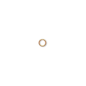 Jump ring, 14Kt gold, 4mm round, 2.6mm inside diameter, 22 gauge. Sold per pkg of 4.
