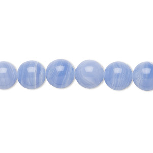 Bead, blue lace &quot;agate&quot; (resin) (imitation), blue and white, 8mm round. Sold per 15-1/2&quot; to 16&quot; strand.