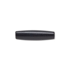 Bead, horn (dyed), black, 25x6mm-25x8mm hand-cut hairpipe, Mohs hardness 2-1/2. Sold per pkg of 40.