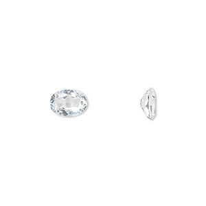 Gem, white topaz (natural), 7x5mm faceted oval, A grade, Mohs hardness 8. Sold individually.