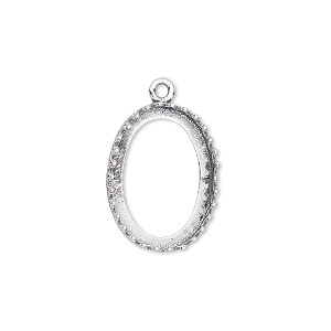 Drop, JBB Findings, antiqued sterling silver, 19x15mm oval with open back and decorative trim, 18x13mm oval bezel setting. Sold individually.