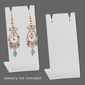 Display, earring, acrylic, frosted translucent clear, 3 x 1-1/2 x 1-1/2 inches. Sold per pkg of 4.