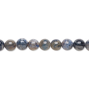 Bead, flower dumortierite (natural), 6mm round, B grade, Mohs hardness 7. Sold per 15-1/2&quot; to 16&quot; strand.