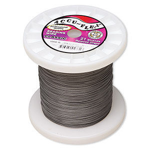 Beading wire, Accu-Flex&reg;, nylon and stainless steel, clear, 21 strand, 0.019-inch diameter. Sold per 1,000-foot spool.