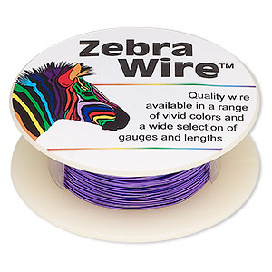 Wire, Zebra Wire&#153;, color-coated copper, violet, 24 gauge. Sold per 20-yard spool.