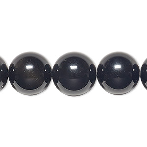 Bead, rainbow obsidian (natural), 14mm round, B grade, Mohs hardness 5 to 5-1/2. Sold per 8-inch strand, approximately 10 beads.