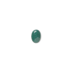 Cabochon, mountain &quot;jade&quot; (dolomite marble) (dyed), green, 7x5mm calibrated oval, B grade, Mohs hardness 3. Sold per pkg of 20.