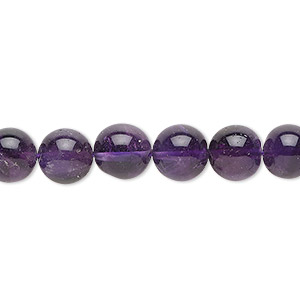 Bead, amethyst (natural), 7-9mm hand-cut round, C grade, Mohs hardness 7. Sold per 15-1/2&quot; to 16&quot; strand.