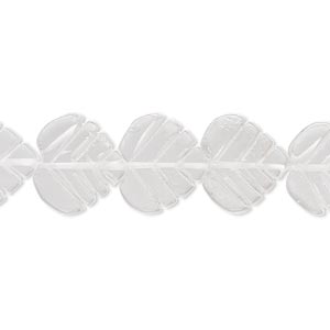 Bead, quartz crystal (natural), frosted, 11x9mm-14x12mm hand-cut carved leaf, B- grade, Mohs hardness 7. Sold per 15-1/2&quot; to 16&quot; strand.