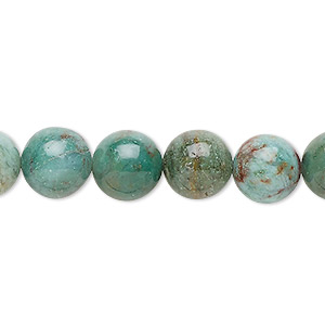 Bead, African &quot;jade&quot; (quartz) (natural), light to medium, 10mm round, B grade, Mohs hardness 7. Sold per 15-1/2&quot; to 16&quot; strand.