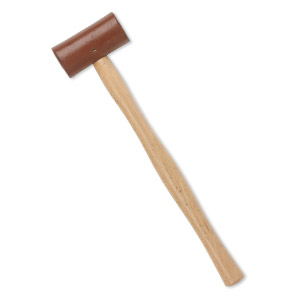 Mallet, Rawhide Wood, Brown Red-brown, 11-1/2 Inches 30-35mm Head. Sold Individually