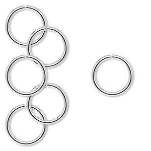 Jump ring, sterling silver, 12mm round, 9.5mm inside diameter, 16 gauge. Sold per pkg of 6.