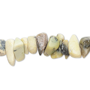 Bead, yellow &quot;turquoise&quot; (serpentine and quartz) (natural), extra-large chip, Mohs hardness 2-1/2 to 6. Sold per 15-1/2&quot; to 16&quot; strand.