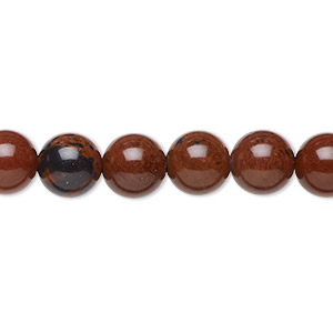 Bead, mahogany obsidian (natural), 8mm round, B grade, Mohs hardness 5 to 5-1/2. Sold per 15-1/2&quot; to 16&quot; strand.