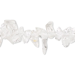 Bead, quartz crystal (natural), medium chip, Mohs hardness 7. Sold per 36-inch strand.