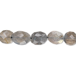 Bead, labradorite (natural), 8x6mm-13x8mm hand-cut faceted puffed oval, B- grade, Mohs hardness 6 to 6-1/2. Sold per 13-inch strand.