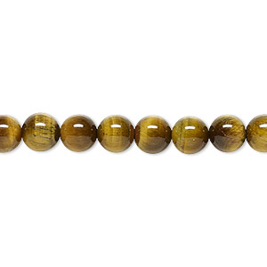 Bead, tigereye (natural), 6mm round, B grade, Mohs hardness 7. Sold per 15-1/2&quot; to 16&quot; strand.