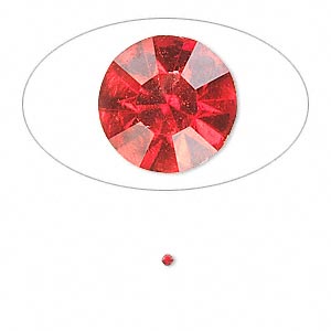 Chaton, glass rhinestone, light Siam, foil back, 1.5-1.6mm faceted round, PP9. Sold per pkg of 72.