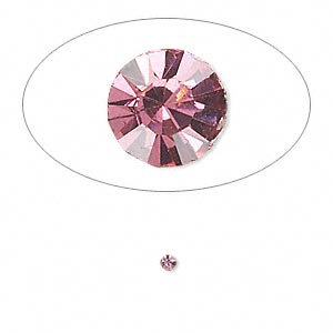 Chaton, glass rhinestone, rose, foil back, 2.0-2.1mm faceted round, PP14. Sold per pkg of 72.