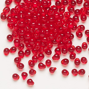 Seed bead, Miyuki, glass, transparent red, (DP140), 4x3.4mm fringe. Sold per 10-gram pkg.