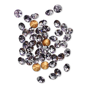 Chaton, glass rhinestone, lavender, foil back, 4-4.1mm faceted round, PP32. Sold per pkg of 48.