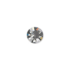 Chaton, glass rhinestone, black diamond, foil back, 9.9-10.2mm faceted round, SS45. Sold per pkg of 4.