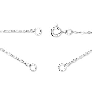 Necklace, Gossamer&#153;, sterling silver,1.1mm flat cable, 16-3/4 inches in (2) 8&quot; segments with (2) 3.5mm 23ga soldered jump rings and springring clasp. Sold individually.