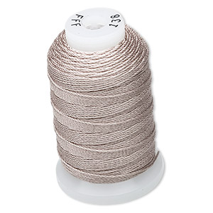 Thread, Purely Silk&#153;, 3-ply, grey, size FFF. Sold per 92-yard spool.