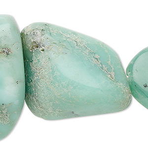 Bead, chrysoprase (natural), large tumbled nugget, Mohs hardness 6 to 6-1/2. Sold per 15-1/2&quot; to 16&quot; strand.